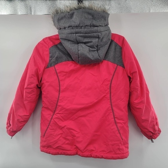 ZEROXPOSUR Girls' Winter Jacket Size Small 7/8 Hooded Faux Fur Trim - Picture 2 of 14